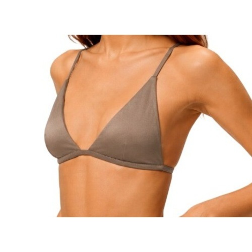 Good American Womens 2XL Shine Perfect Fit Bikini Top in Latte NWT